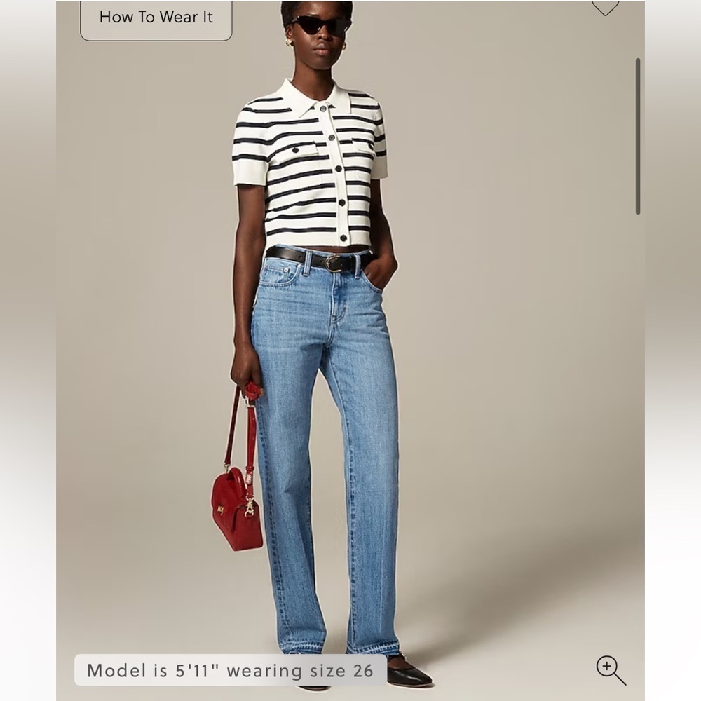 J Crew Mid-rise straight jean in Elise Wash